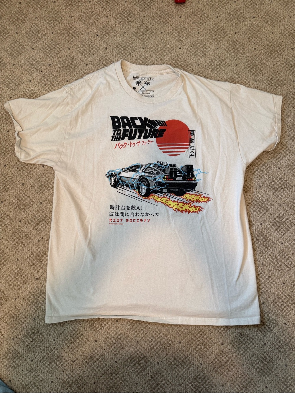 riot society White Back to the Future Graphic Tee with Red Sun